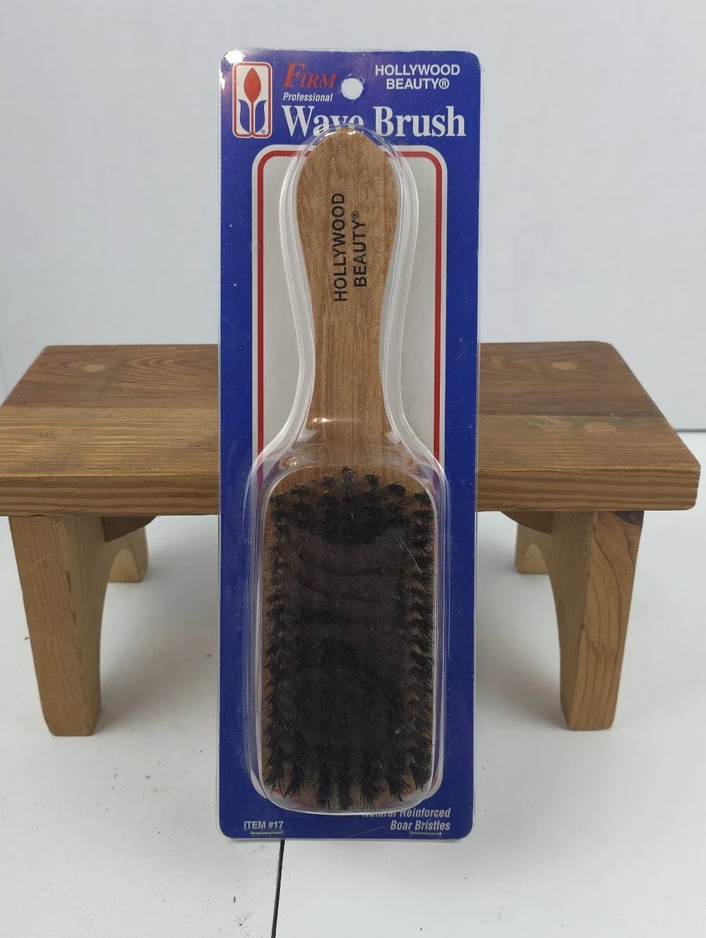 Vintage Hollywood Beauty Firm Professional Wave Brush #17 Boar Bristle NOS